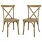 Flash Furniture HERCULES Commercial Chestnut Indoor/Outdoor Wood Look Resin Cross Back Chair, 2PK 2-L-9-M2-CHSNT-GG - alternate 2